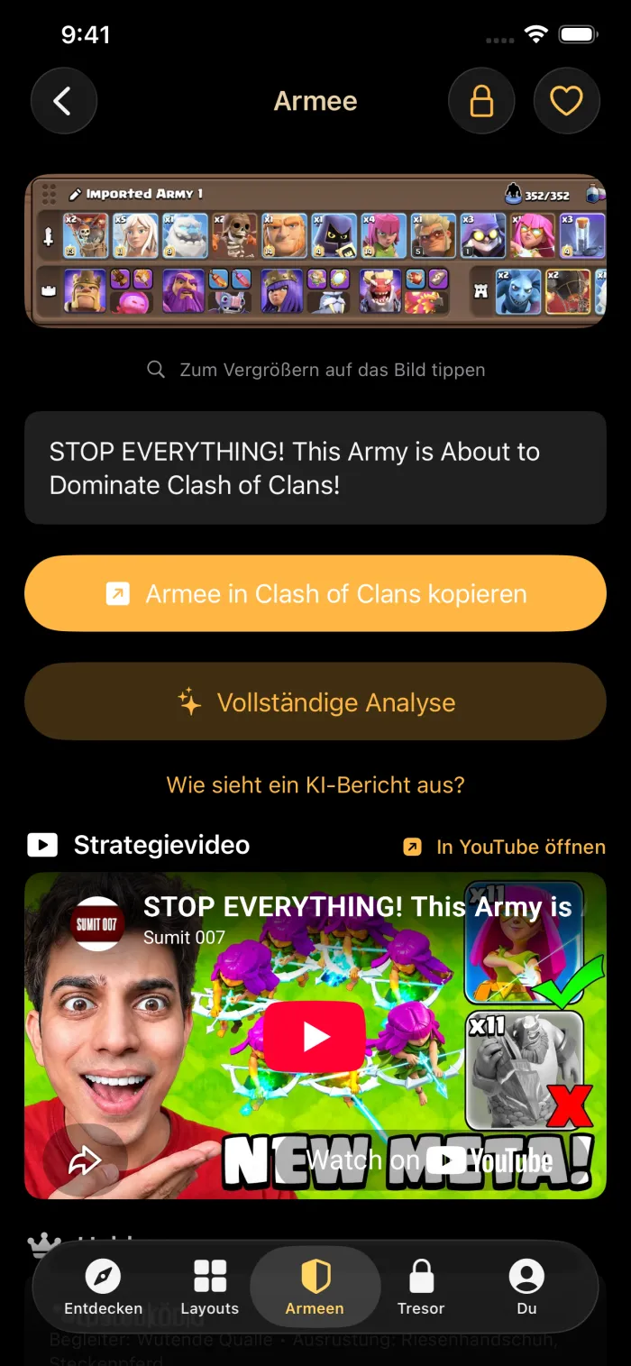 Armee mit Strategievideo
