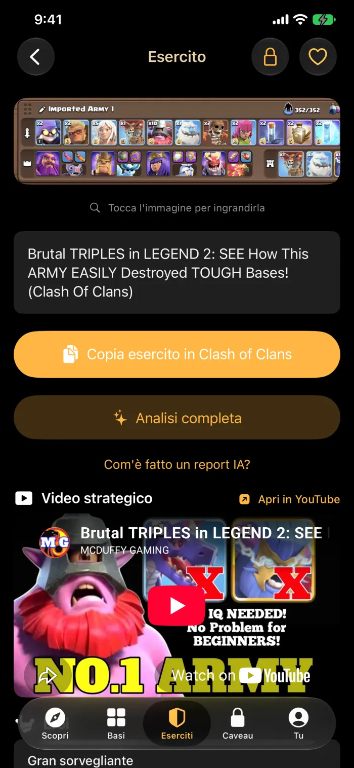 Esercito con video strategico