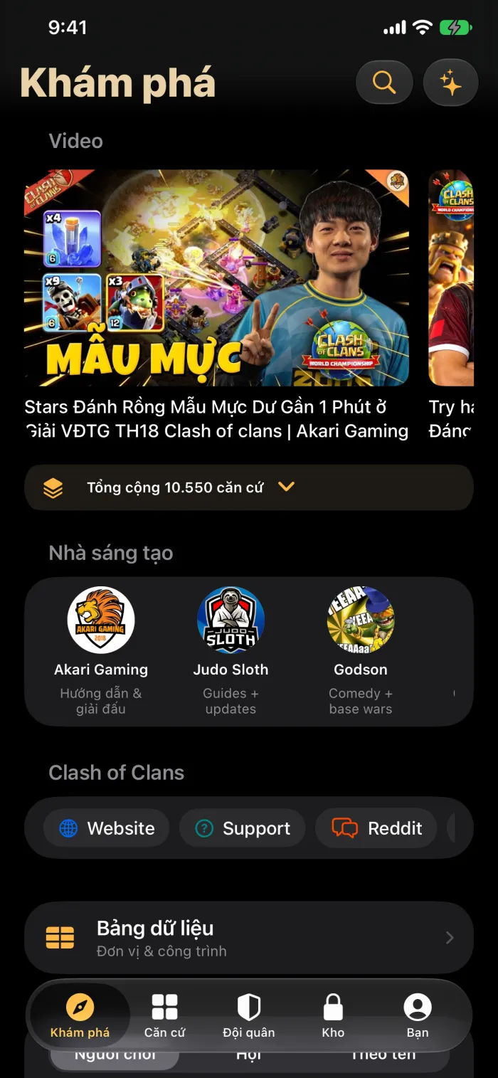 Tab Khám phá: video chiến thuật và các căn cứ Nhà Chính 18 mới của hôm nay