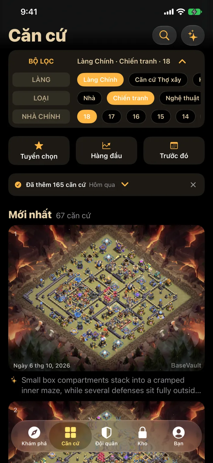 Nội dung hằng ngày của BaseVault với các căn cứ Hội Chiến Nhà Chính 18